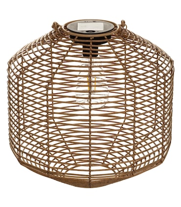 Candeeiro em Rattan Atmosphera com Abajur Solar 30cm em Bege