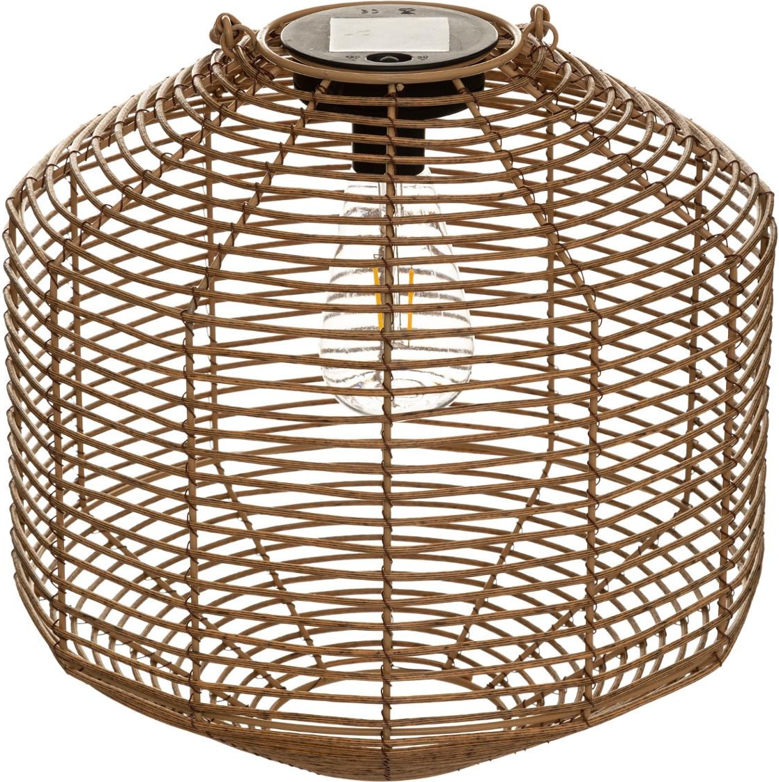 Atmosphera Lámpara de Ratán con Pantalla Solar 30cm en color Beige