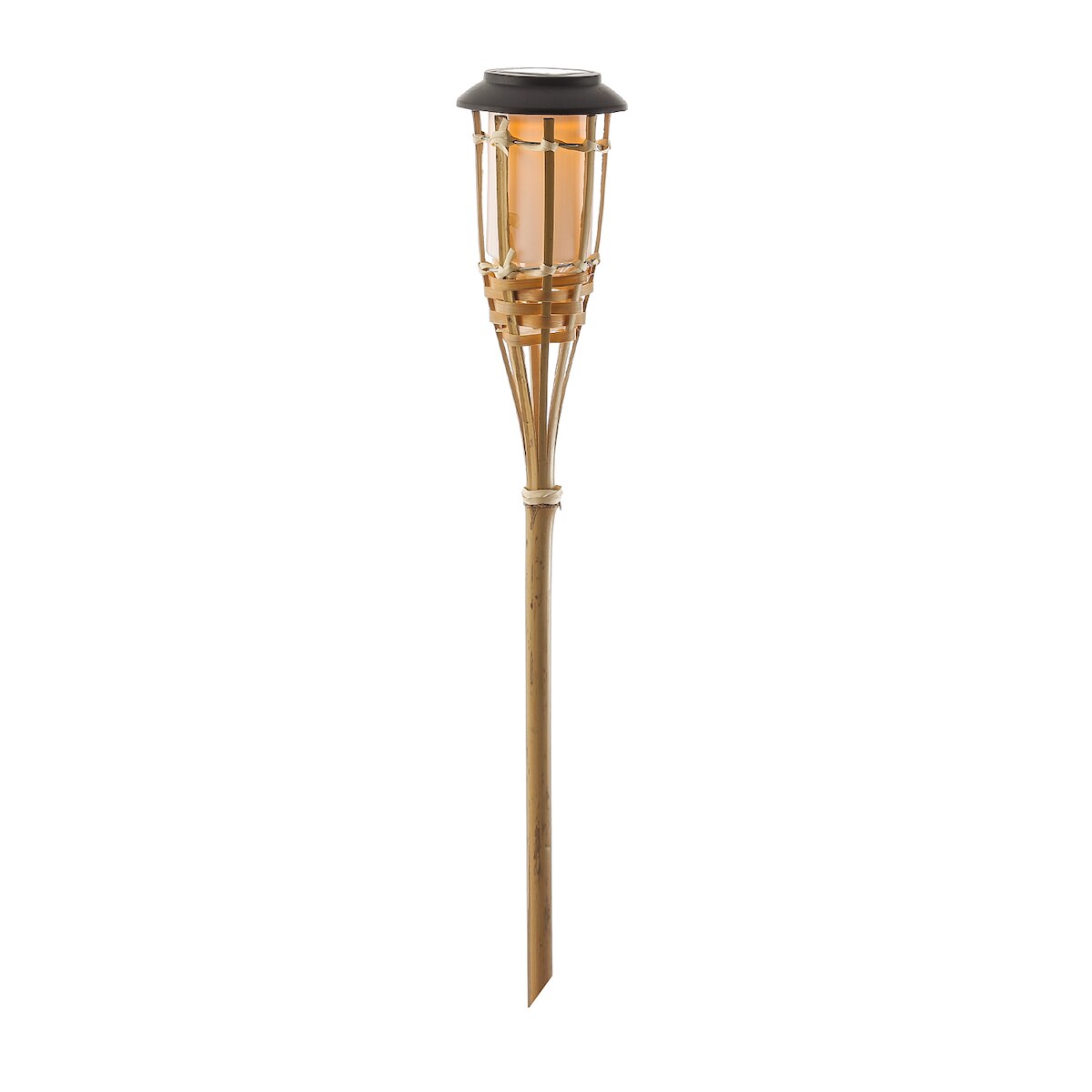 MARELIDA LED Solar Gartenfackel Bambus Fackel simulierter Flammeneffekt 60cm