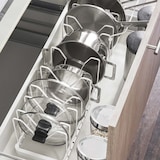 thumbnail of Yamazaki Home Kochtopf Deckelhalter Organizer Aufbewahrung für Topf und Deckel verstellbar weiß 03840