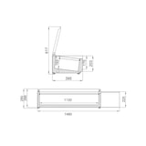 thumbnail of vaiotec Kühlaufsatz mit Edelstahldeckel, 5 x GN 1/3 + 1 x GN1/2, 1480 x 395 mm