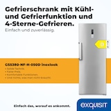 thumbnail of Exquisit Gefrierschrank, Tiefkühlschrank, Kombigerät, Kühlfunktion, 380 Liter, Schnellgefrieren, Schnellkühlen, GS5380-NF-H-050D inoxlook
