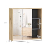 thumbnail of HOMCOM armario de baño con espejo armario con espejo para baño con estantes mueble para baño estilo moderno 60x20x60 cm madera natural