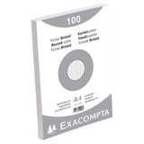 thumbnail of EXACOMPTA Sachet de 100 fiches bristol (sous-film) non perforées 210x297mm (A4) quadrillées 5x5 Blanc