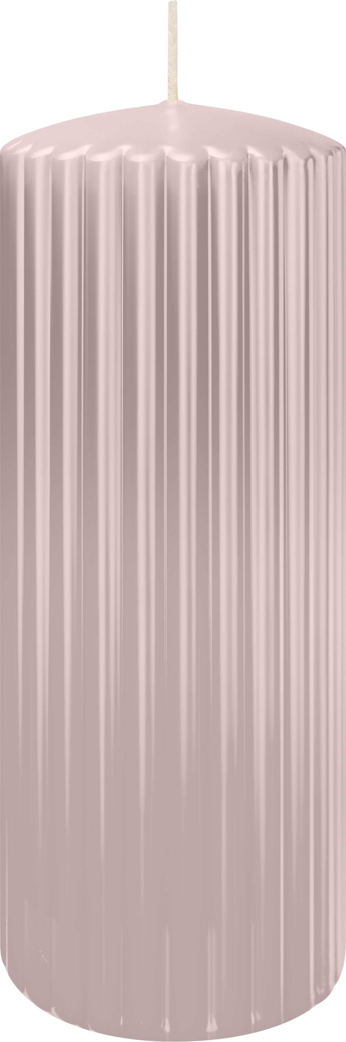 Rillen Kerzen Rose 200 x Ø 80 mm, 4 Stück