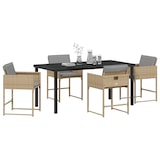 thumbnail of vidaXL 5-teiliges Gartentisch-Set mit Kissen in Beige aus Poly-Rattan