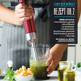 thumbnail of Arendo - Stabmixer, 1000 W, Edelstahl Pürierstab in rot, Handmixer mit Becher, stufenlose Regelung