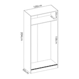 thumbnail of Dmora Kleiderschrank Kilimangiaro, Garderobe für Schlafzimmer, Kleiderschrank mit 2 Schiebetüren, 100x50h204 cm, Weiß