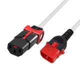 thumbnail of ACT AK5508 Netsnoer C13 / C14 Dual IEC LOCK | Wit | 1,5 meter