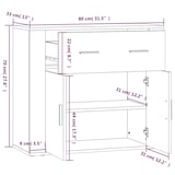 thumbnail of Helloshop26 - Buffet Sideboard Kommode Kleiderschrank Aufbewahrungsmöbel Organizer Küche Wohnzimmer Sonoma 80 x 33 x 70 cm 02_0036535