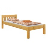 thumbnail of Bettrahmen Einzelbett 80x200 Futonbett Kieferbett Massivholz natur mit Rollrost 60.38-08