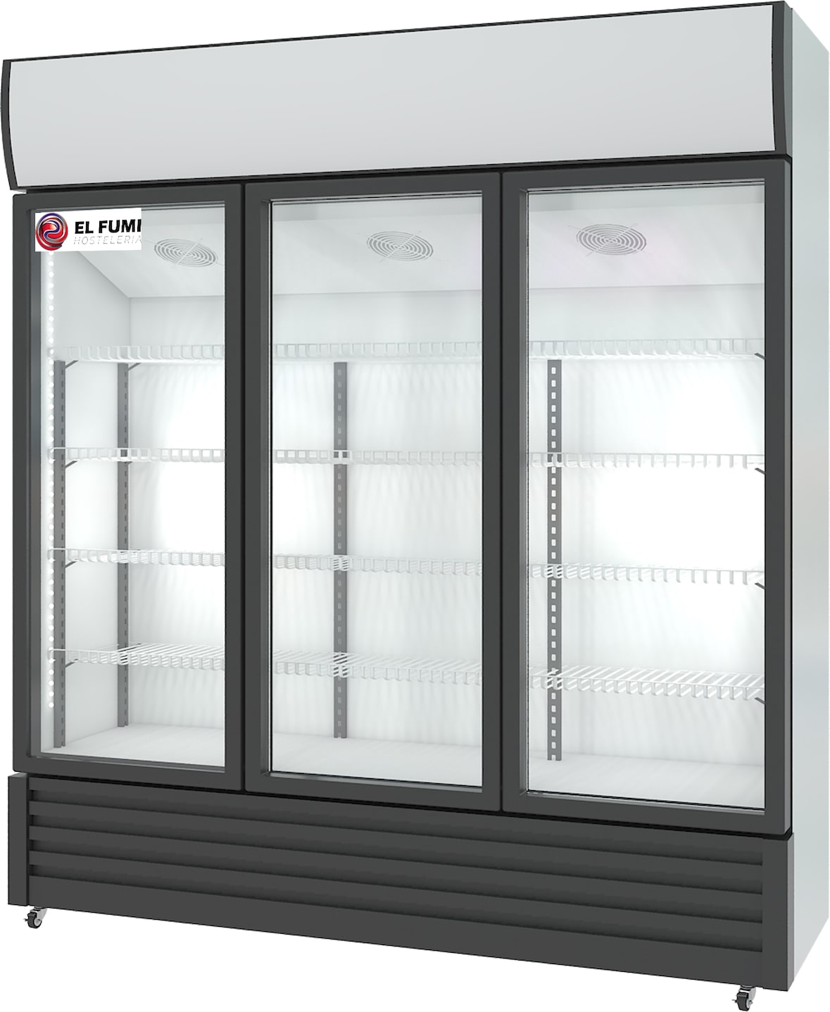 Gasfrit – Kühlschrank mit Glasfront 1400 Liter mit 3 Glastüren | Professioneller Getränkekühlschrank | 1800 x 570 x 1980 mm