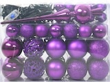 thumbnail of vidaXL Weihnachtskugel-Set mit 150 LEDs 61 pcs Lila Kunststoff