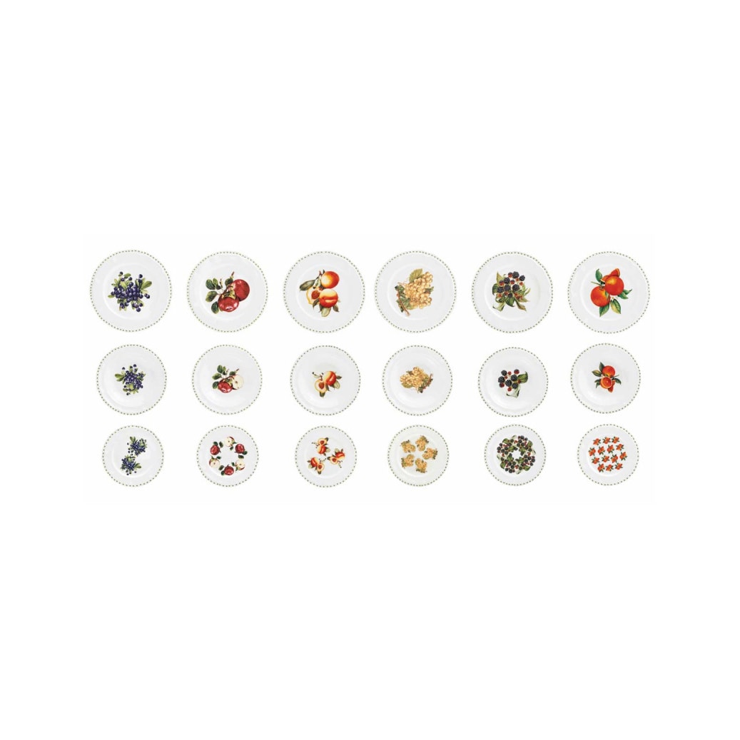 Servies 18 stuks le primizie verse vruchten new bone china