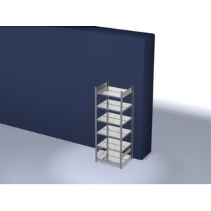 Aktenregal, Grundfeld, HxBxT 2000x810x635mm, Fachl. 90kg, 6xStahlboden, 6 OH