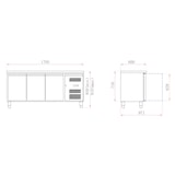 thumbnail of Ecofrost Koelwerkbank | 417L | 2 Deuren + 2 Laden (1/1 GN) | +2°C/+8°C | Geforceerd | 1795x700x850(h)mm