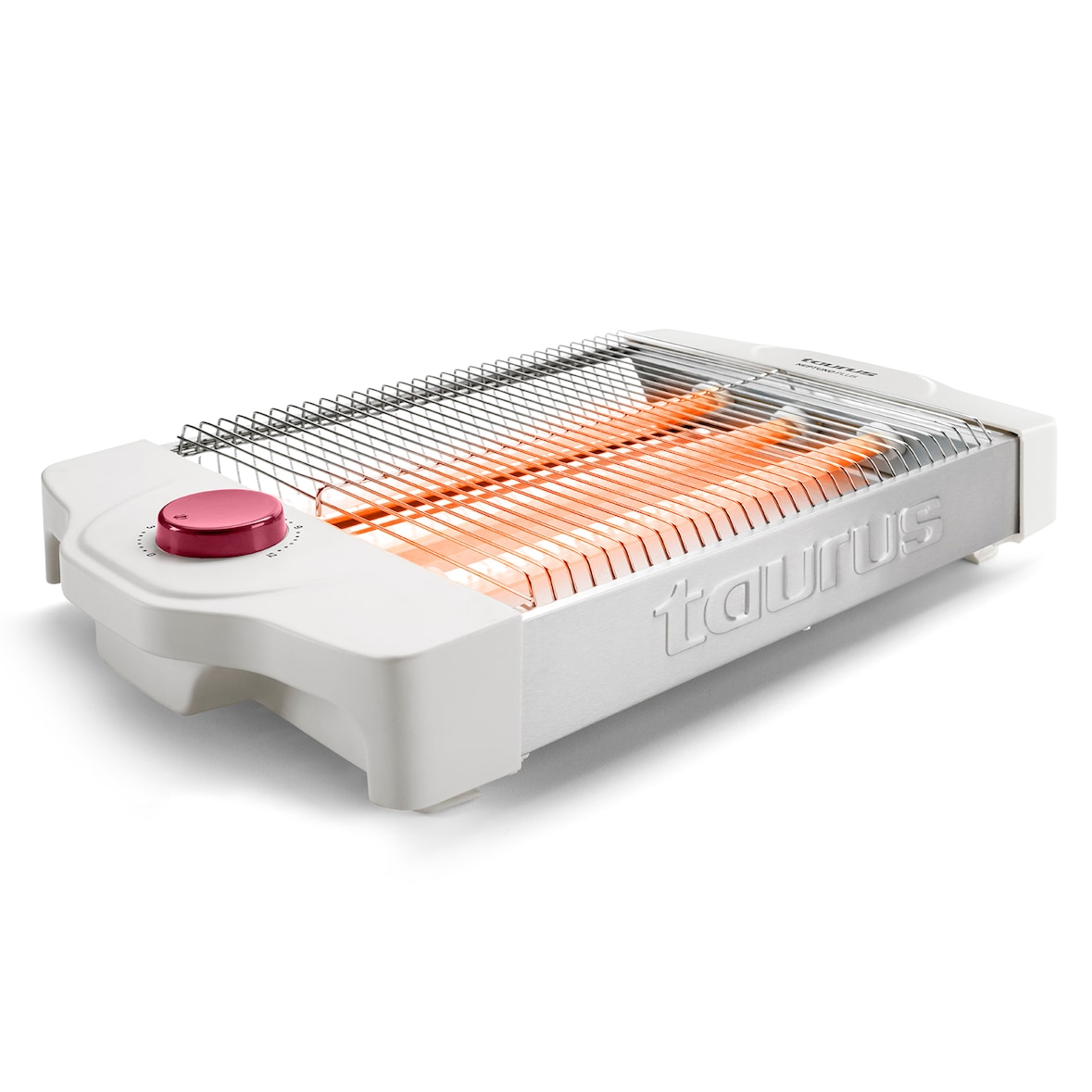 Taurus Neptuno Plus Tostador plano horizontal de 900W, con resistencias de cuarzo, 12 niveles tostado, superficie tostado 24x20 cm