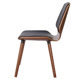thumbnail of Set van 6 eetkamerstoelen HWC-B16, hout gebogen hout retro design walnoot look ~ kunstleer zwart