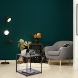 thumbnail of Relaxdays Beistelltisch Glas+Holzablage, Metallgestell, robust, quadratisch, flacher Couchtisch HBT 50x50x50 cm, schwarz