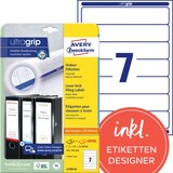 thumbnail of AVERY Zweckform ultragrip Ordneretiketten L4765-20 Selbsthaftend DIN A4 Gelb 3,8 x 19,2 cm 20 Blatt à 7 Etiketten