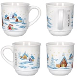 thumbnail of 36x Glühweinbecher 0,2L weiß Weihnachtslandschaft bunt Glühweintassen geeicht