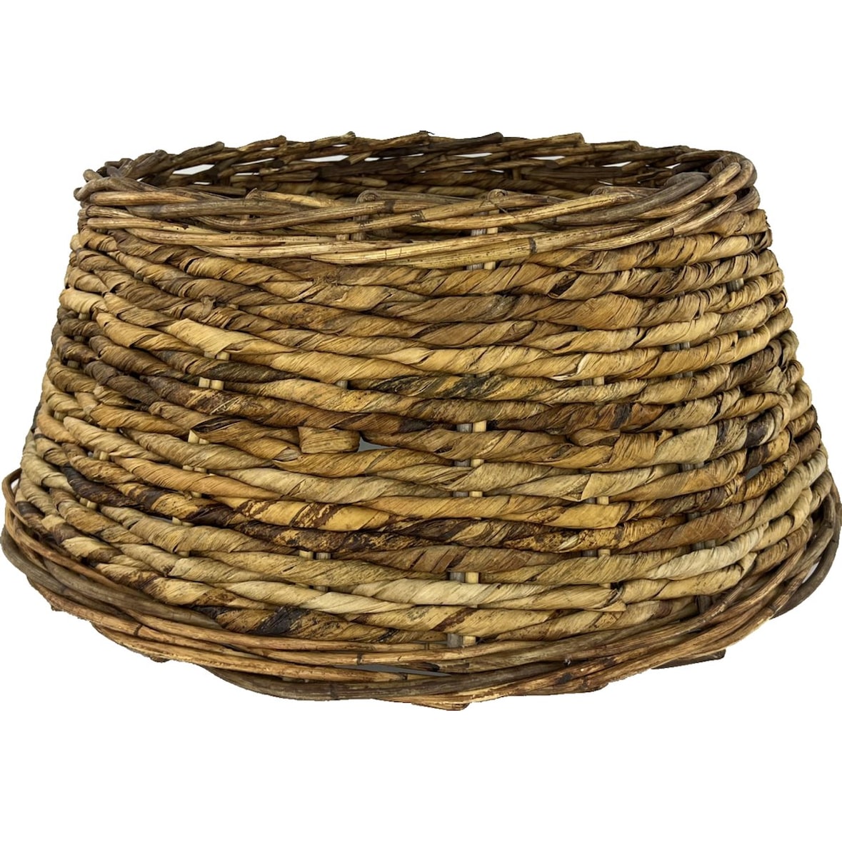 Gonna per albero di Natale intrecciata con foglie di banana - Originale - ø 60 x 26 cm - Cesto per albero di Natale - Marrone