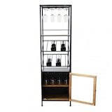 thumbnail of Vetrina cantinetta per bar e pub in metallo e legno con stand porta bottiglie e appendi calici Linea Industrial