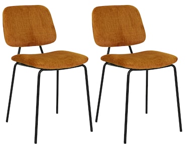 METRO PROFESSIONAL Chaise de restaurant rembourrée, Estora, acier/plastique, jaune, 2 unités