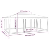 thumbnail of vidaXL Partyzelt mit 10 Mesh-Seitenteilen Grün 6x4 m HDPE