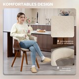 thumbnail of Polsterstuhl Polyester Beige 62x55x75 cm mit Rückenlehne, Gummiholzbeinen und verstellbaren Fußpads