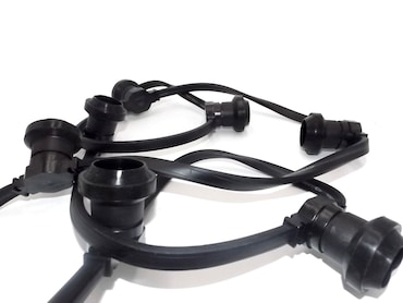 F-BRIGHT. Guirnalda para Exterior 50 m. Cable Goma con 50 portalámparas E27 IP44
