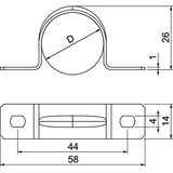 thumbnail of OBO Bettermann Befestigungsschelle 605 25 A4 1018679