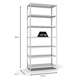 thumbnail of PROREGAL Fachbodenregal Schraubsystem | Grundregal | HxBxT 300x130x60cm | 7 Ebenen | Fachlast 125 kg | Beidseitig nutzbar | Lichtgrau