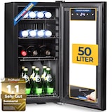 thumbnail of Sommertal Kühlschrank GK 50– Leiser Getränkekühlschrank mit LED, Touchscreen & Schloss kleiner Flaschenkühlschrank schwarz 50L