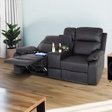 thumbnail of Kinosessel, 2er-Fernsehsessel mit Relaxfunktion, mechanisch mit Liegefunktion Easy-Lift, für 2 Personen, Kunstleder in Schwarz, Raburg Flix