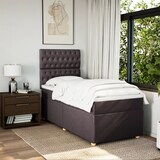 thumbnail of vidaXL Boxspringbett mit Matratze Dunkelbraun 100x200 cm Stoff
