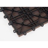 thumbnail of WPC Bodenfliese Rhone, Holzoptik Balkon/Terrasse, 11x je 30x30cm = 1qm ~ Basis, coffee versetzt