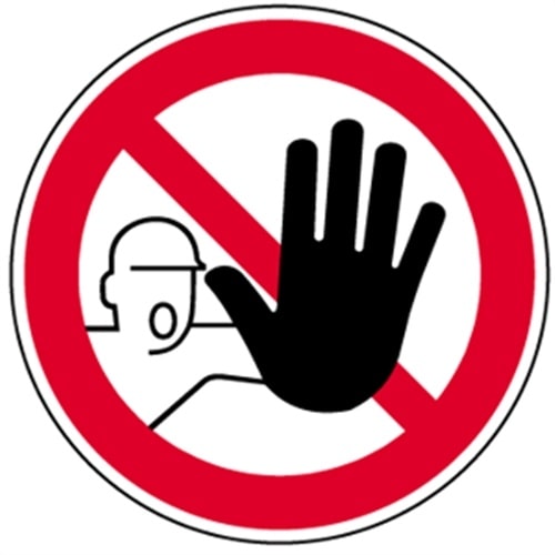 Schild Zutritt für Unbefugte verboten DIN 4844-2, Alu, Ø 100 mm