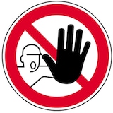 thumbnail of Schild Zutritt für Unbefugte verboten DIN 4844-2, Alu, Ø 100 mm