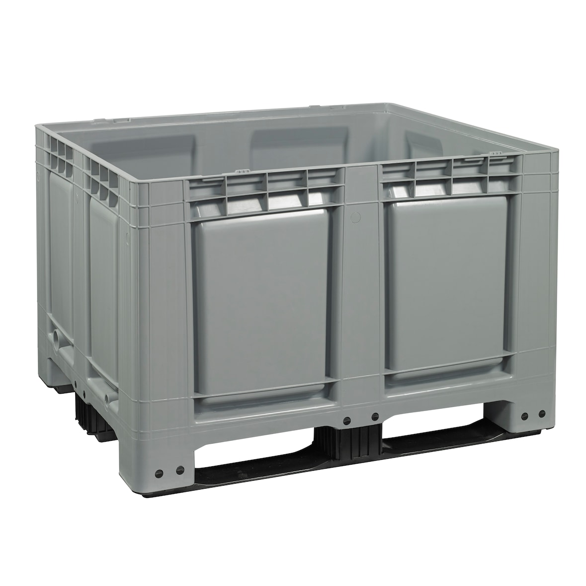 Palettenbox LxBxH: 1200 x 1000 x 790 mm geschlossen mit 3 Kufen in grau