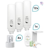 thumbnail of KOMPLETT-SET Duscherlebnis 12x425ml verschied. Düfte, 1x300ml Intim Reinigungsschaum+ 5x Wandhalterung : Duftnote -  Soft Cocos: Kokosnuss, Farbe - W