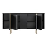 thumbnail of Dmora Credenza Dgarzitt, Buffet da soggiorno, Madia da salotto, Dispensa da cucina, 160x35h80 cm, Noce e Oro