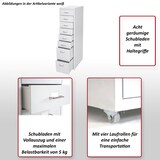 thumbnail of Rollcontainer Housten | HxBxT 110x28x41cm | 8 Schubladen | Dunkelgrau Weiß | Schubladenschrank Stahlschrank