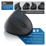 thumbnail of CSL - Maus kabellos für Linkshänder - Vertikalmaus Bluetooth und 2,4 Ghz Wireless Funkmaus - vertikal ergonomisch - Vorbeugung gegen Mausarm - für PC