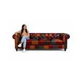 thumbnail of Chesterfield Bank - 3 Zits - Patchwork Multicolor - Leer - Sofa - Bankstel - Chesterfield