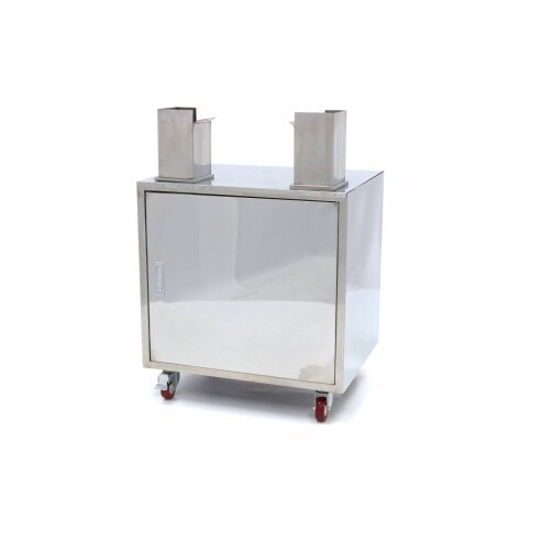 Maxima - Tolva móvil para MAJ-25 MAJ-25SS MAJ-45, acero inoxidable sobre ruedas, excluye cubo de residuos, 66x50.5x71 cm