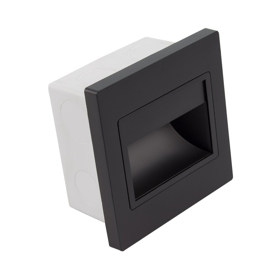 efectoLED Baliza LED 1.5W Empotrable Pared Negro Randy  Blanco Cálido 3000K