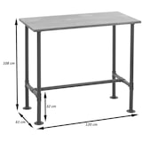 thumbnail of Bartafel HWC-N21, statafel bistrotafel, voetensteun industrieel metaal massief hout grenen 108x120x61cm ~ bruin