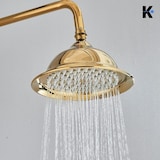 thumbnail of NALA | Vintage Regendusche Set Gold glänzend Edelstahl | Retro Design Duscharmatur Duschsystem | Mischbatterie Dusche komplett mit Handbrause