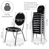 thumbnail of Stapelstuhl 20er-Set, Bankettstuhl stapelbar & gepolstert, Silber/Schwarz, robust, mit stabilem Stahlrahmen | Raburg Vienna